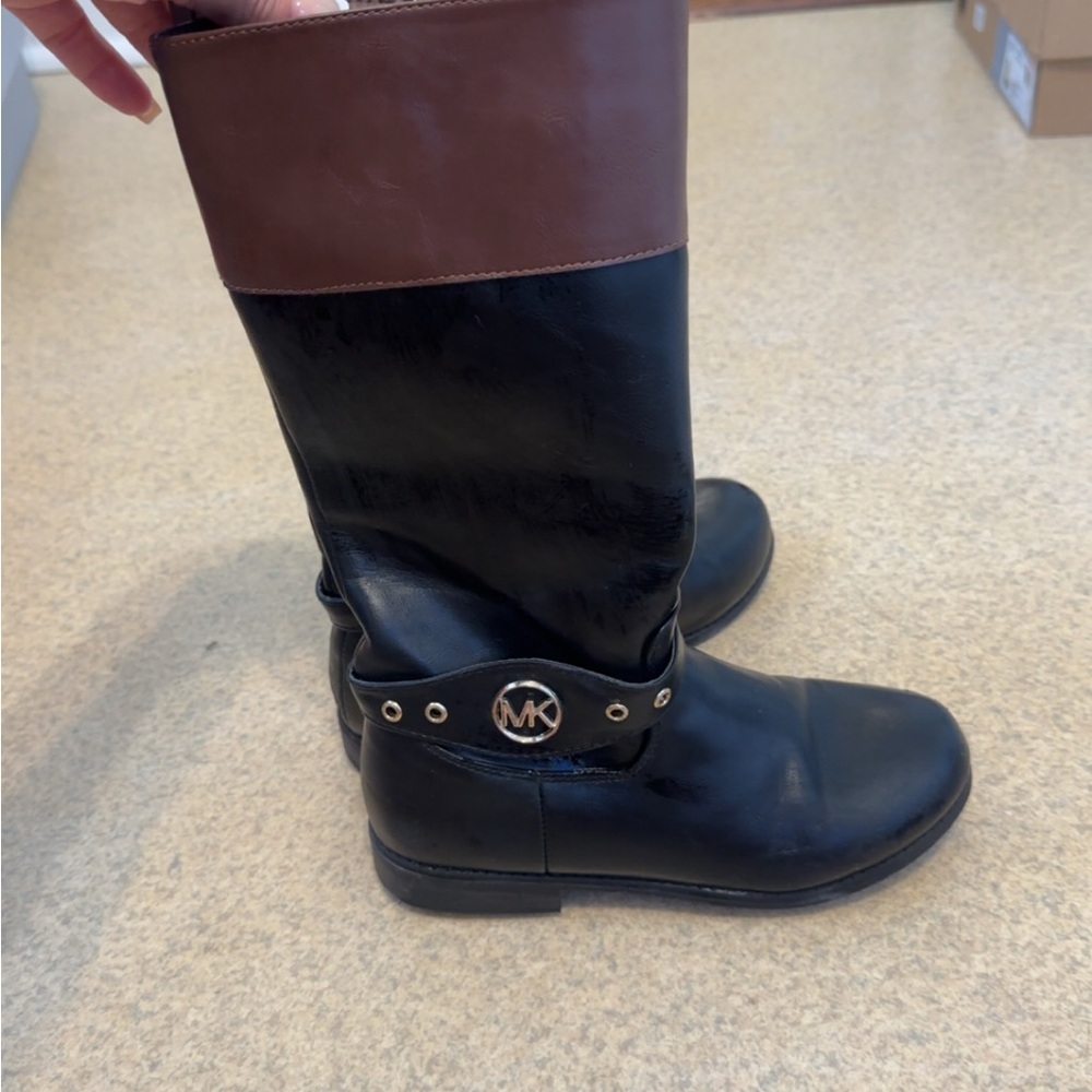 Michael Kors Black and Brown Riding Boots